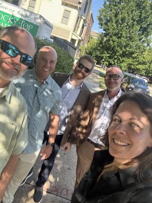 Five members at NCHBA Q2 2025 meeting outside.